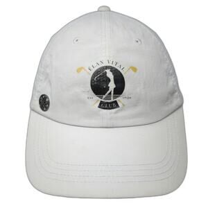 Gaiam Elan Vital Club Golf Baseball Cap White One Size Slideback Active Hat